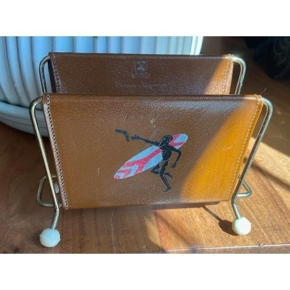 Chesterfield Australia Genuine Kangaroo Leather Letter Holder Vintage MidCentury